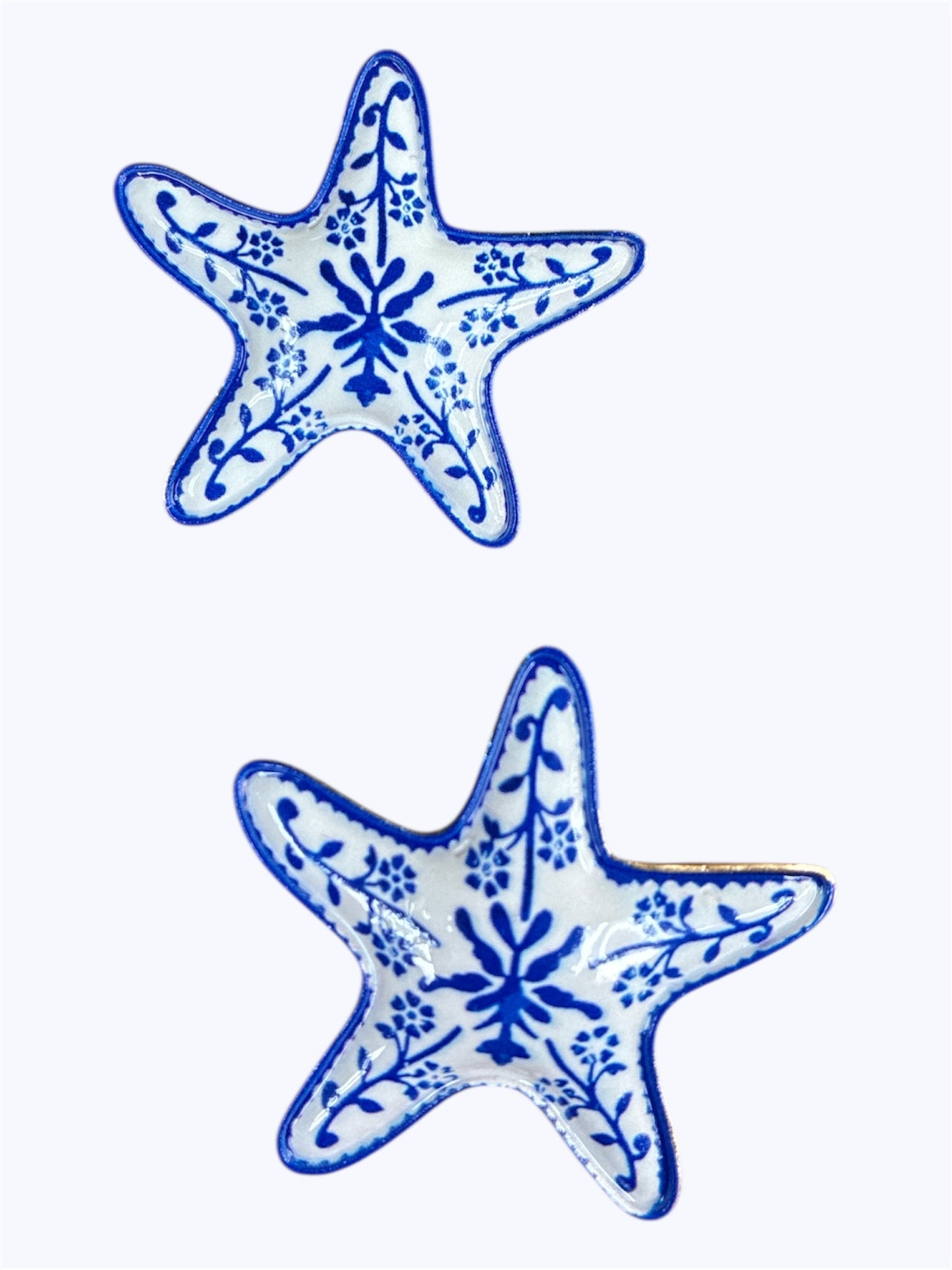 E2281 | Starfish Blue White Earrings | 83E2601