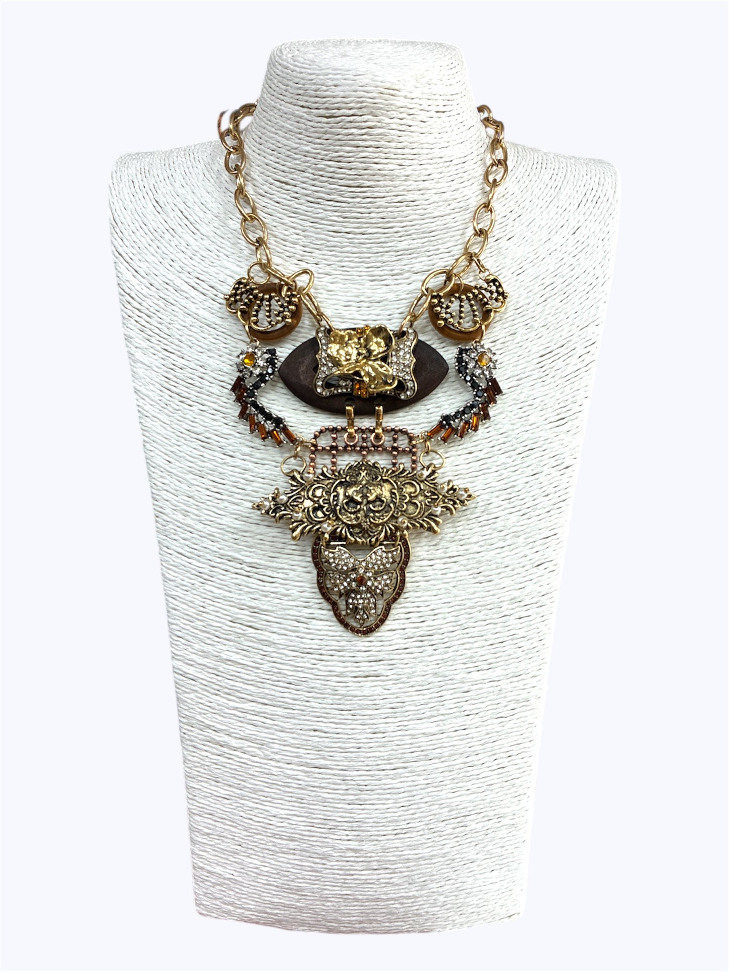 N3095 |  Antique Tone Metal  Necklace |TNE2614