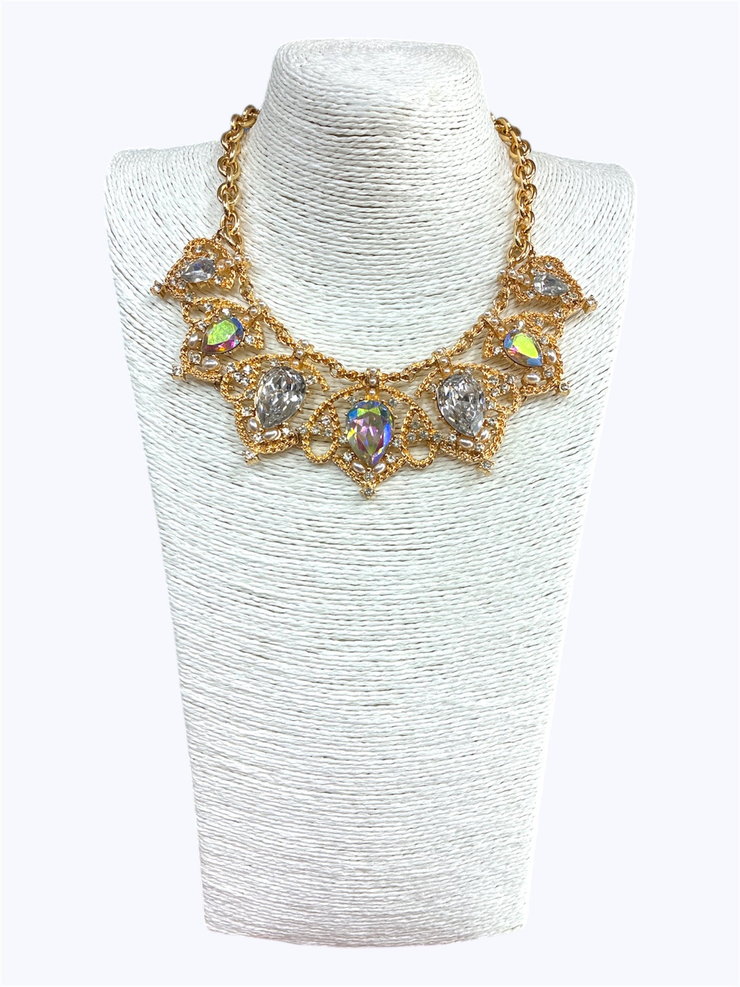 Chunky Crystal Teardrop Necklace