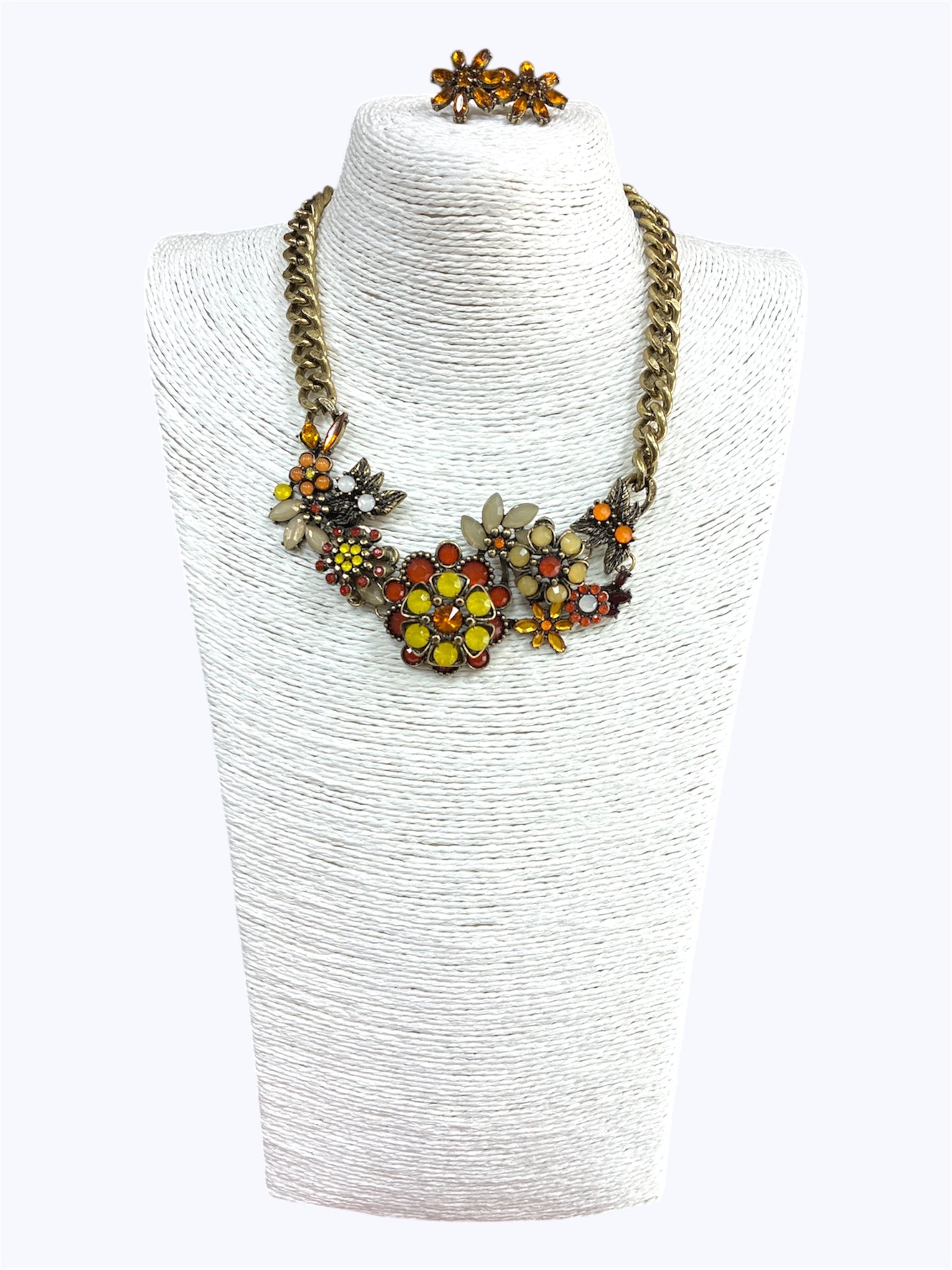 Multi Color Crystal Stone Necklace Set