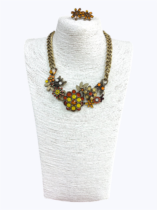 Multi Color Crystal Stone Necklace Set