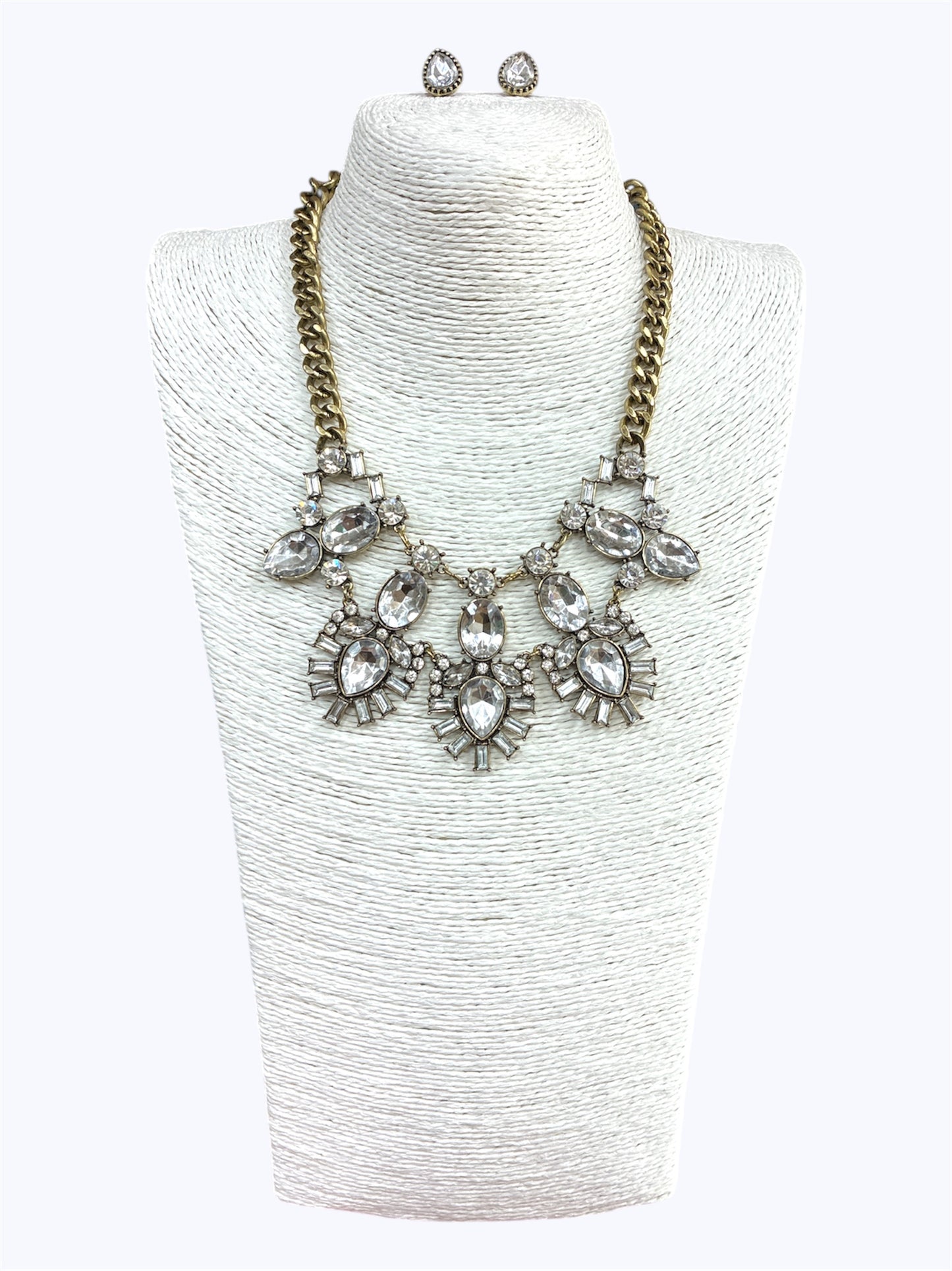 Antique Crystal Stone Necklace Set