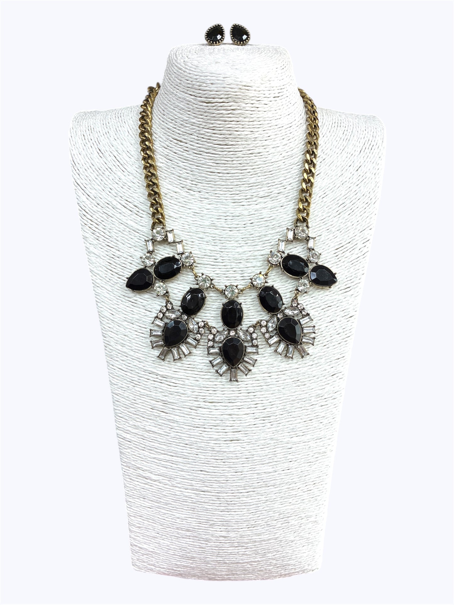 Antique Crystal Stone Necklace Set