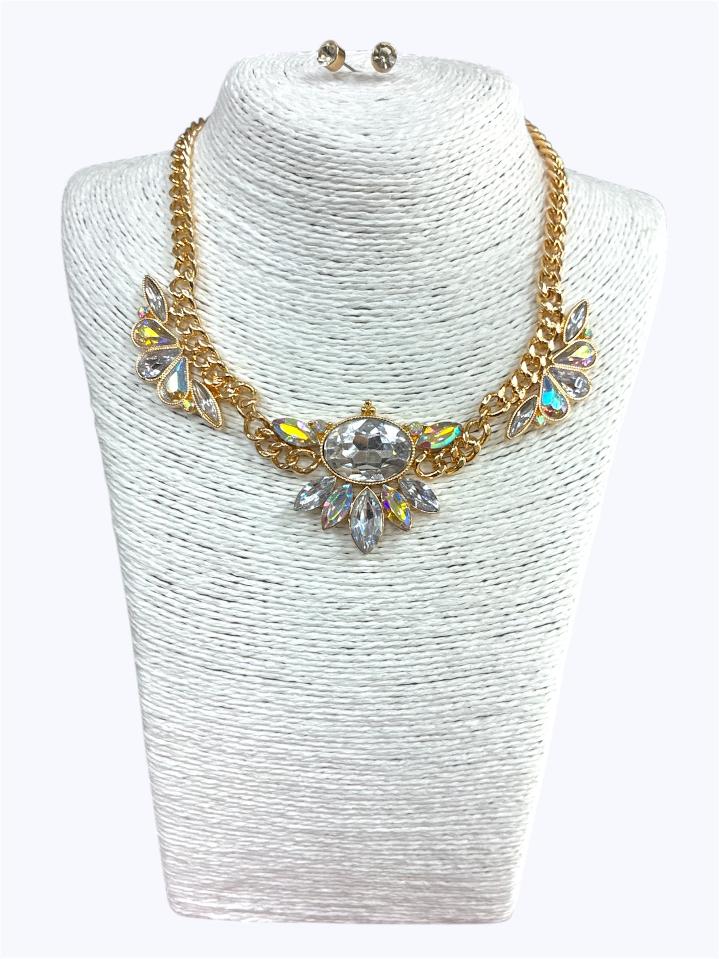 Crystal Stone Statement Necklace Set