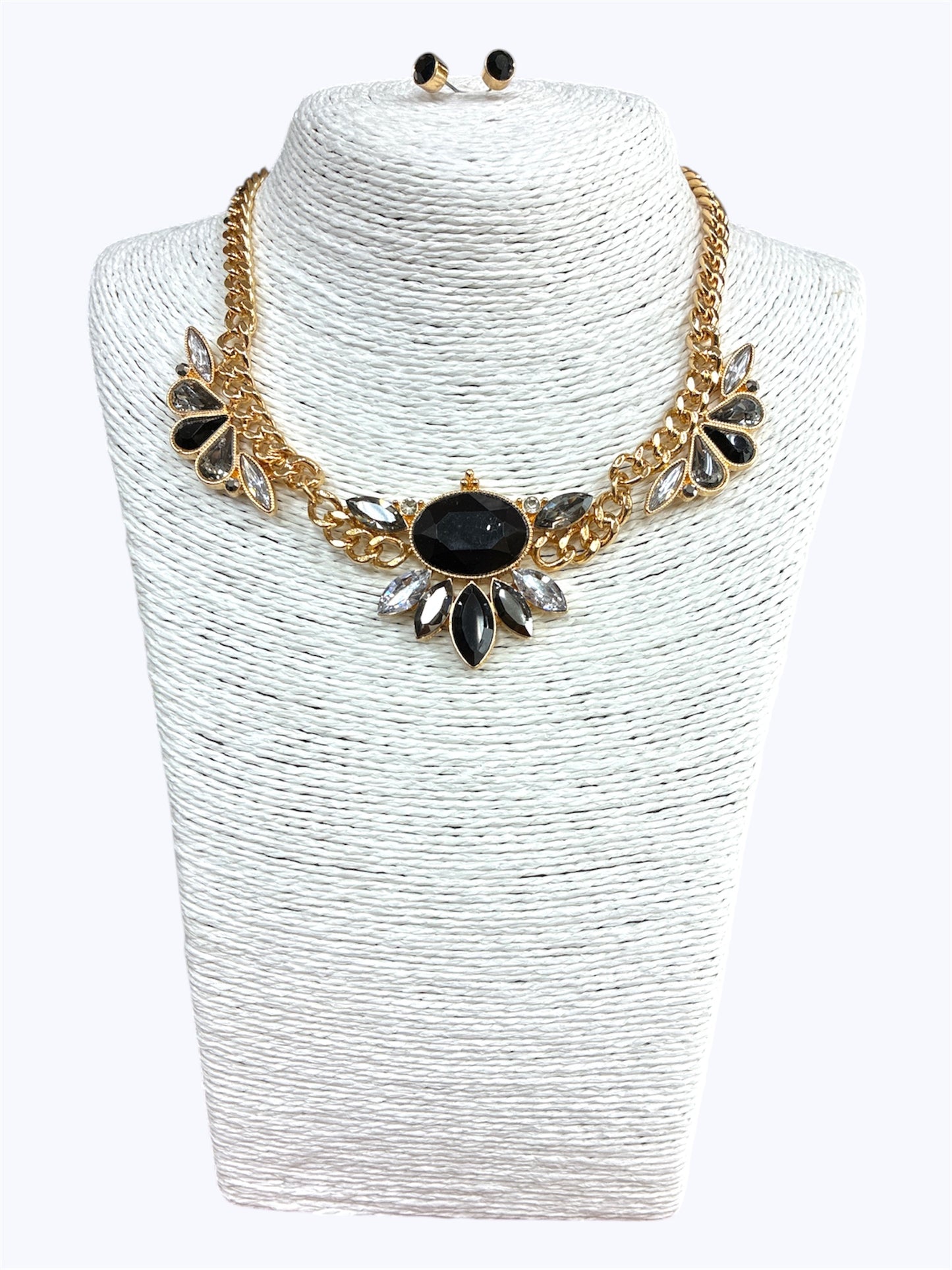 Crystal Stone Statement Necklace Set