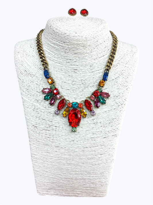 Crystal Stone Necklace Set