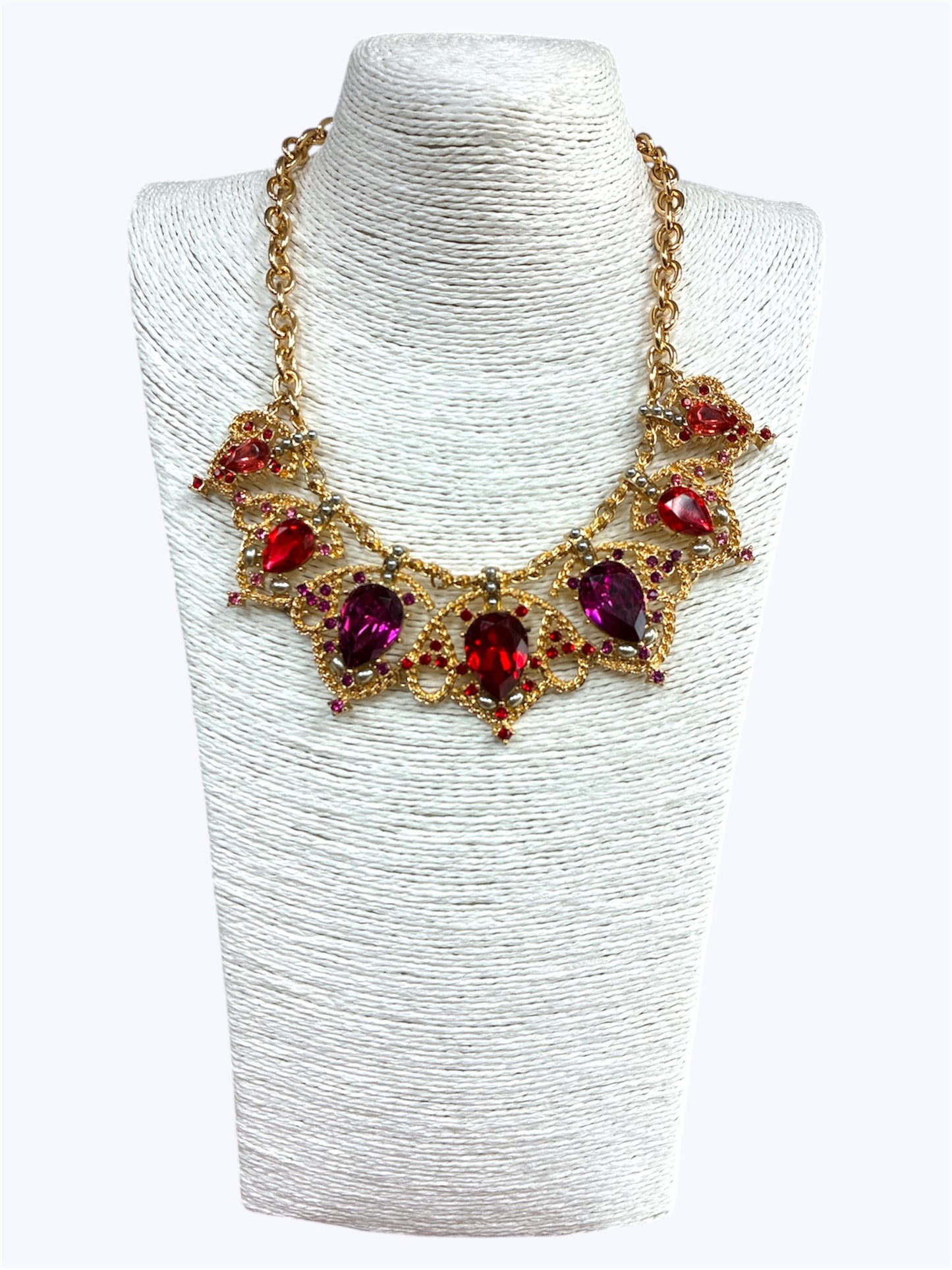 Chunky Crystal Teardrop Necklace