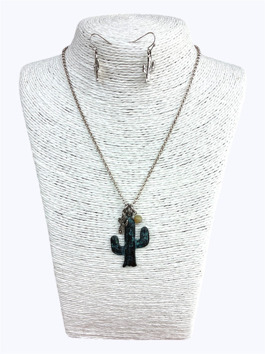 N0552 | Antique Cactus  Necklace Set | QNE12977