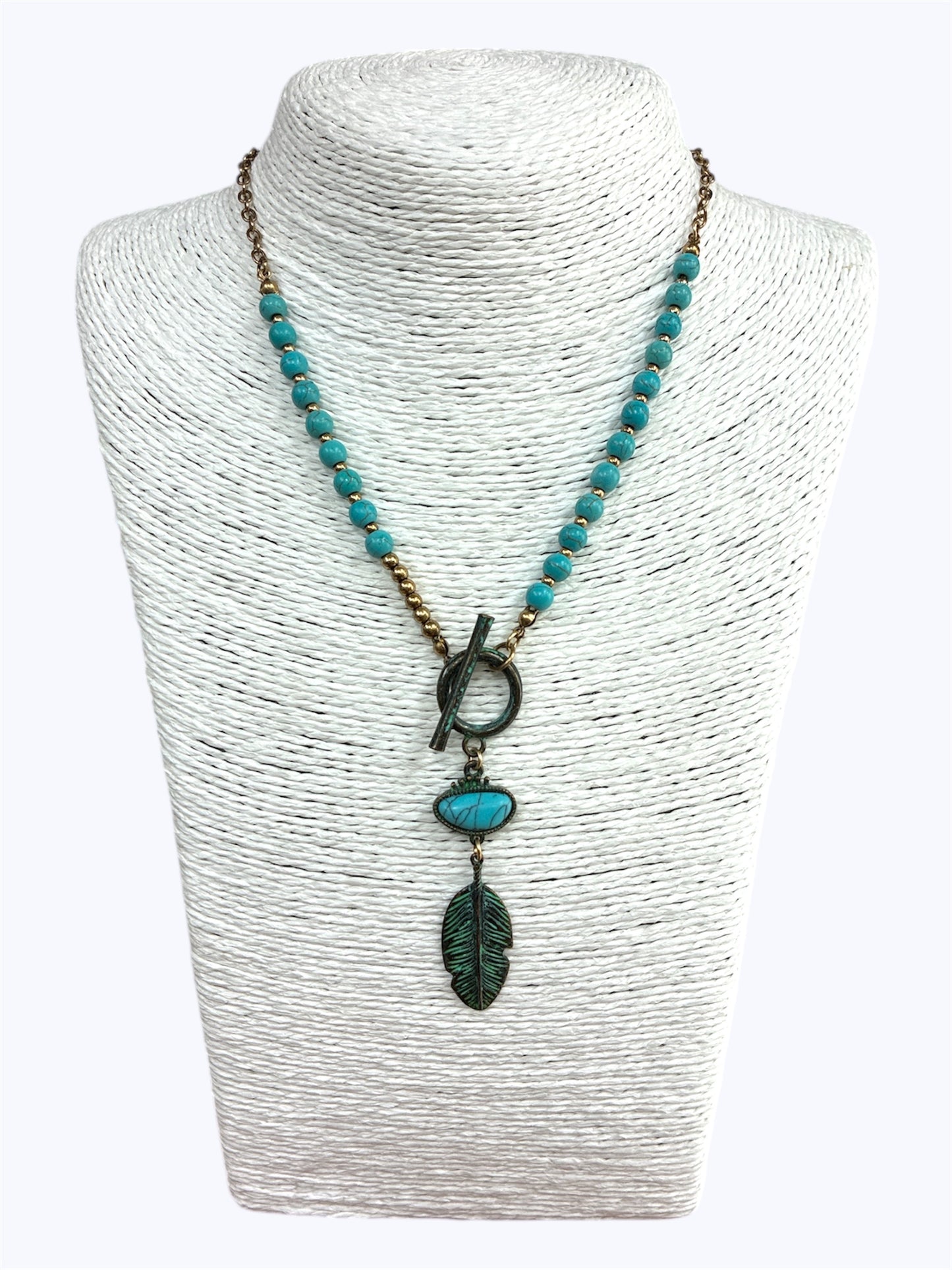 Turquoise Leaf Antique Necklace