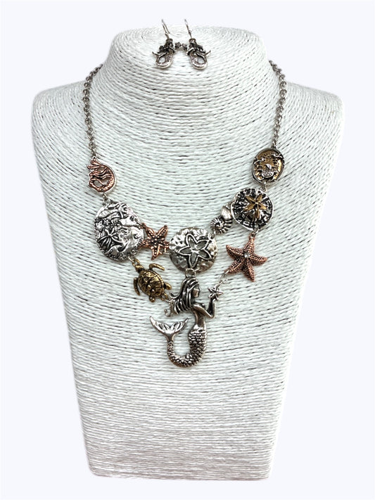 N0554| Mermaid Sea life  Necklace Set |QNE15366