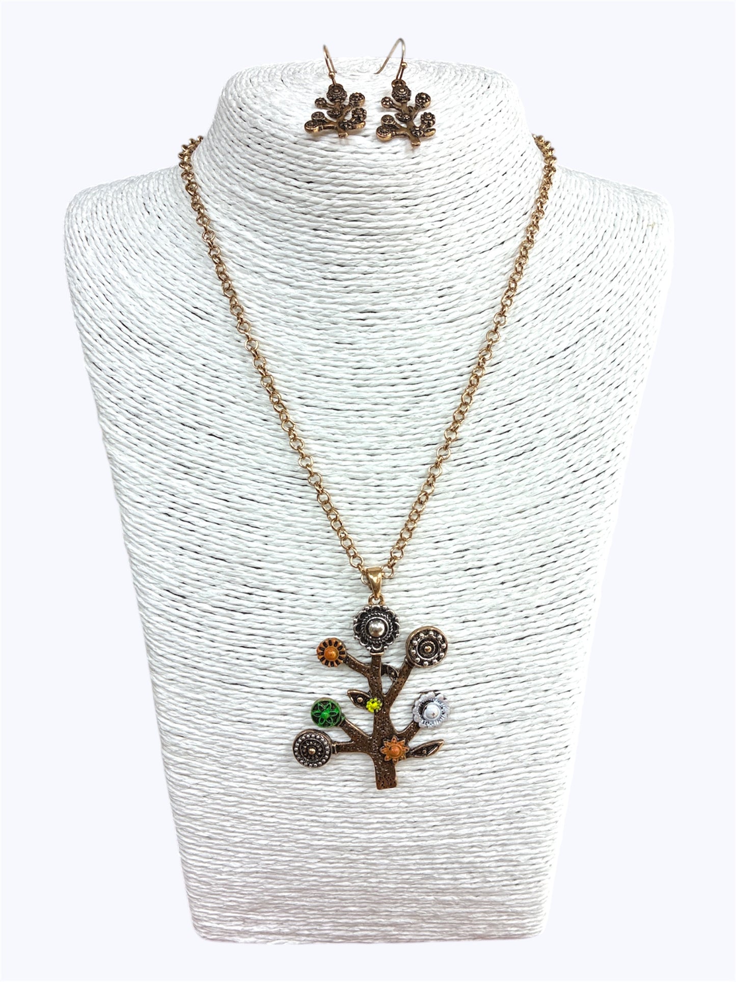 N0113| Antique Tree Necklace Set| QNE16170
