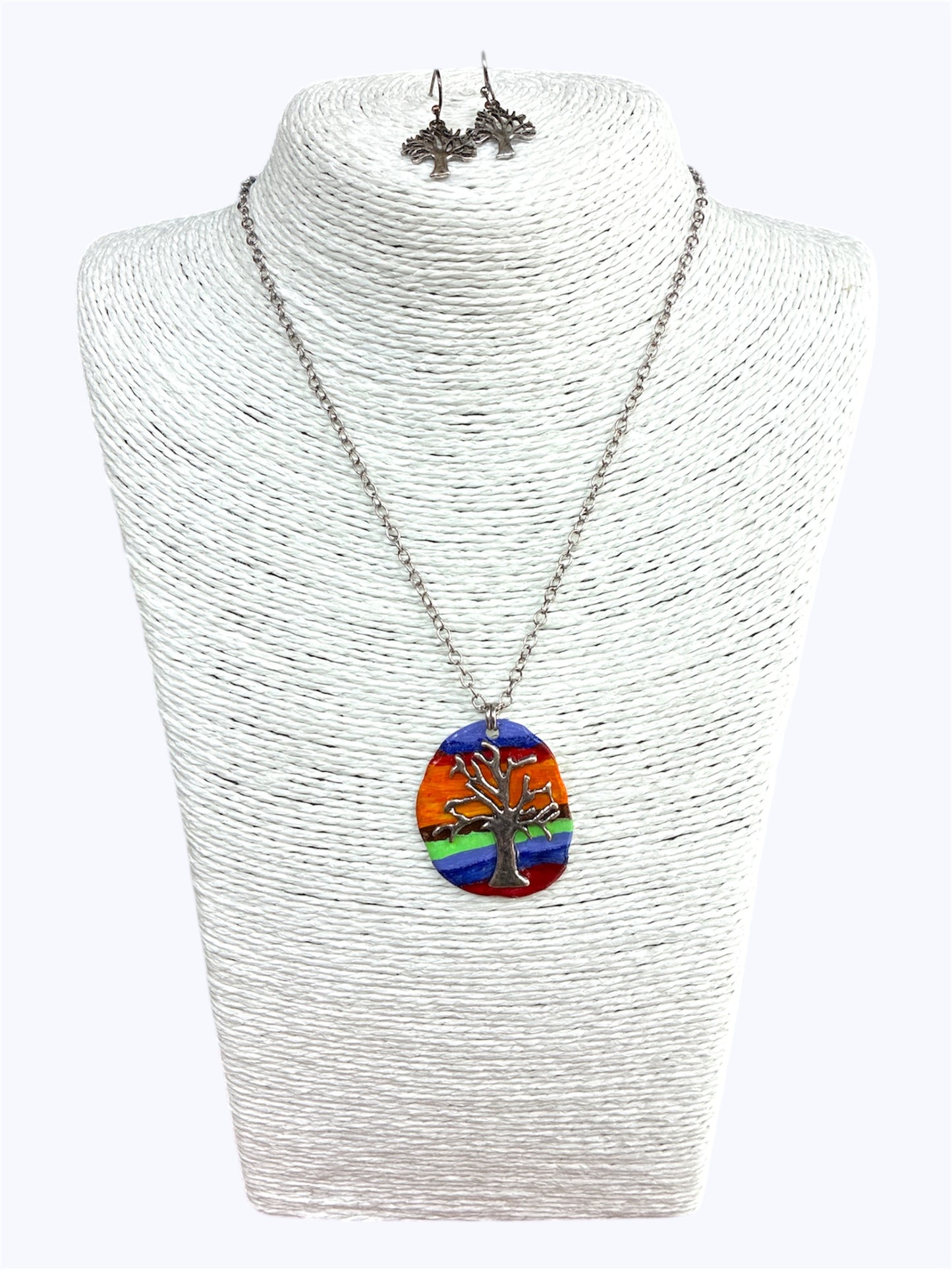 Multi color tree Necklace Set