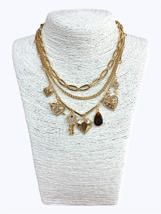 N0668 | Triple-Layer Charms Necklace | TNE2707