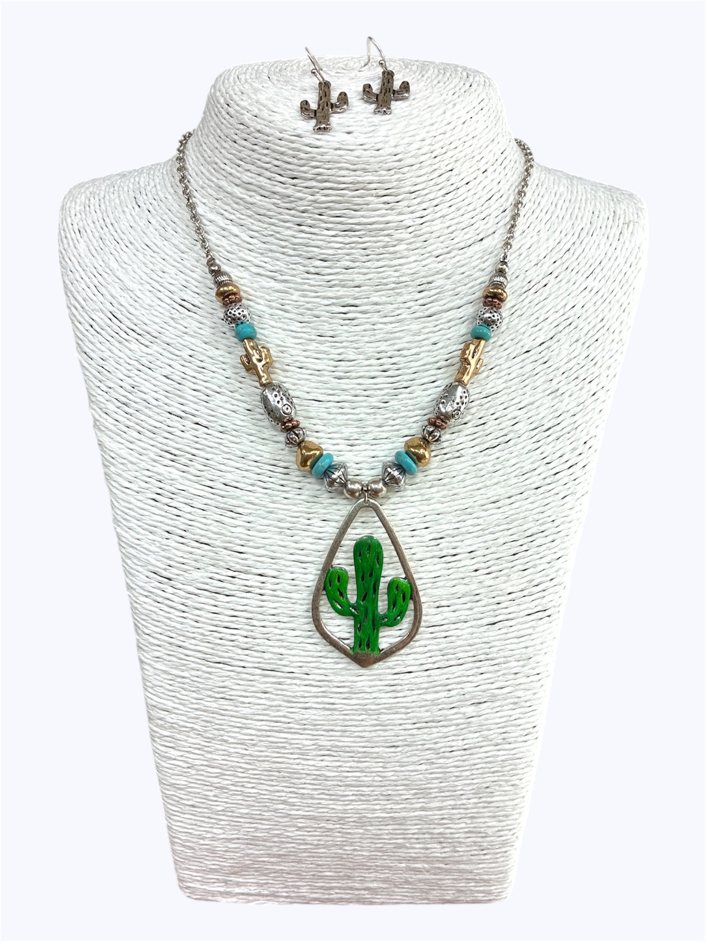 N0553 | Cactus Design Pendant Necklace | QNE15881