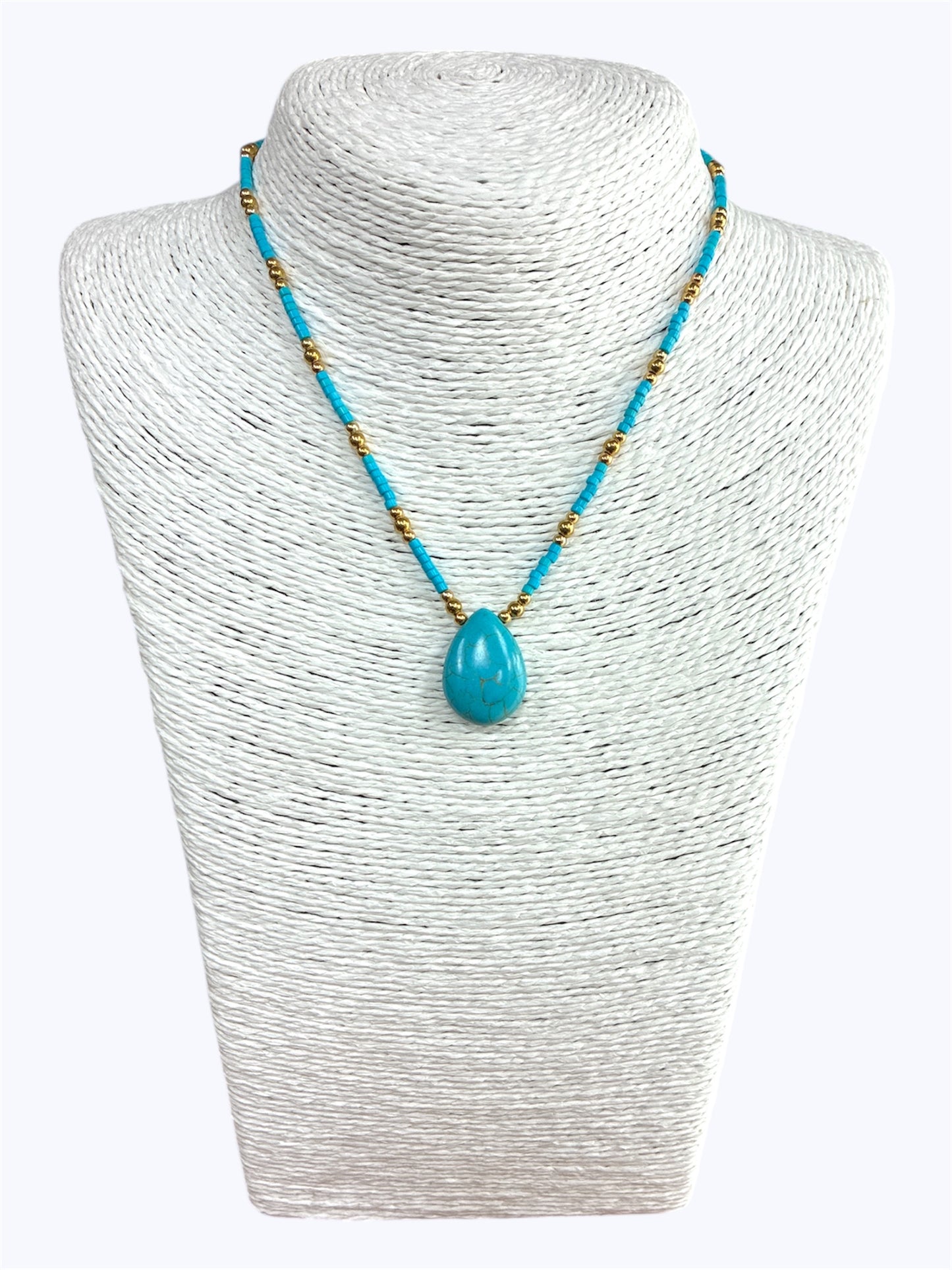 N 18335 Natural Stone Short Necklace