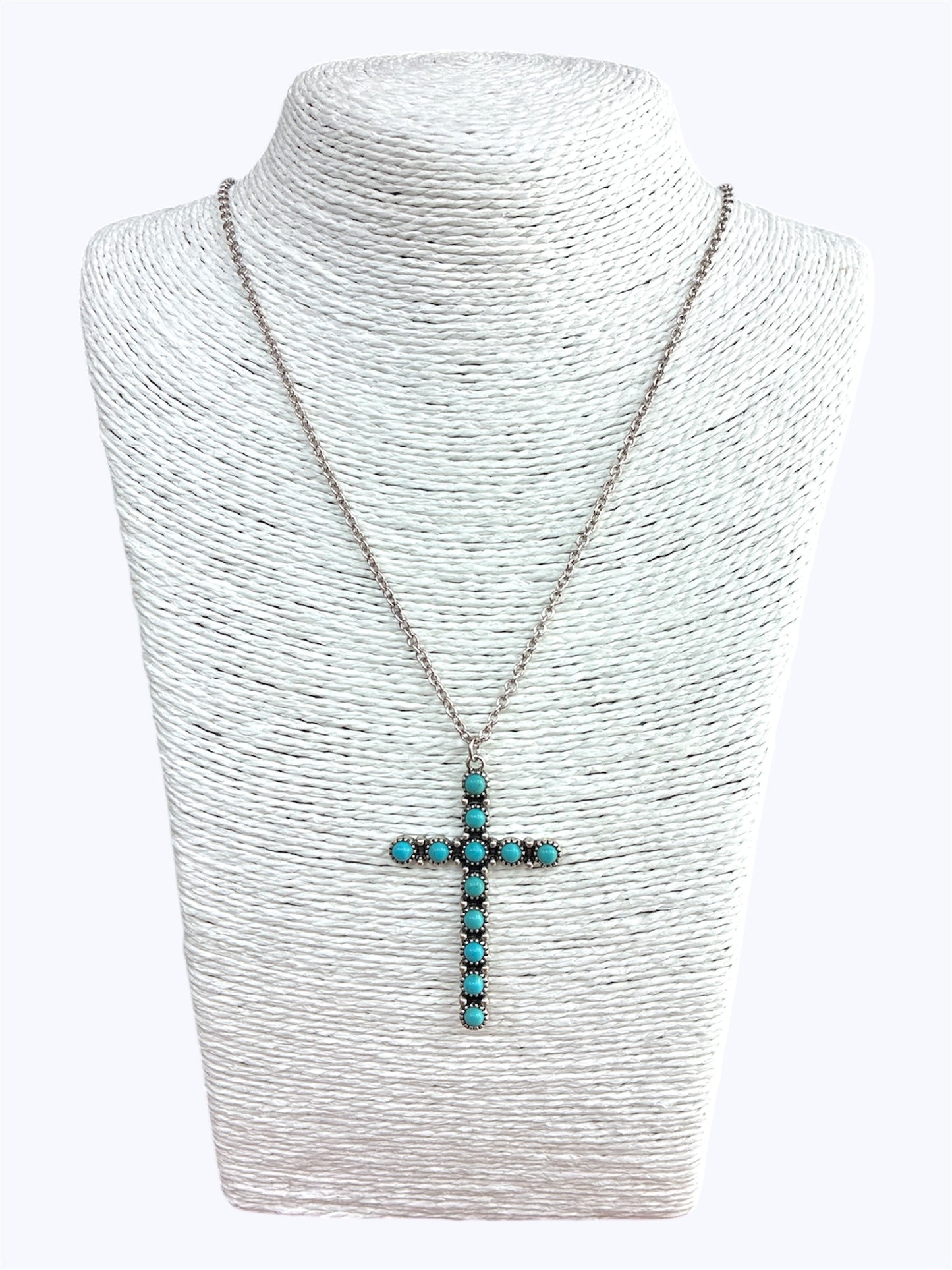 N0514|Turquoise Stone  Antique Cross Necklace |17781