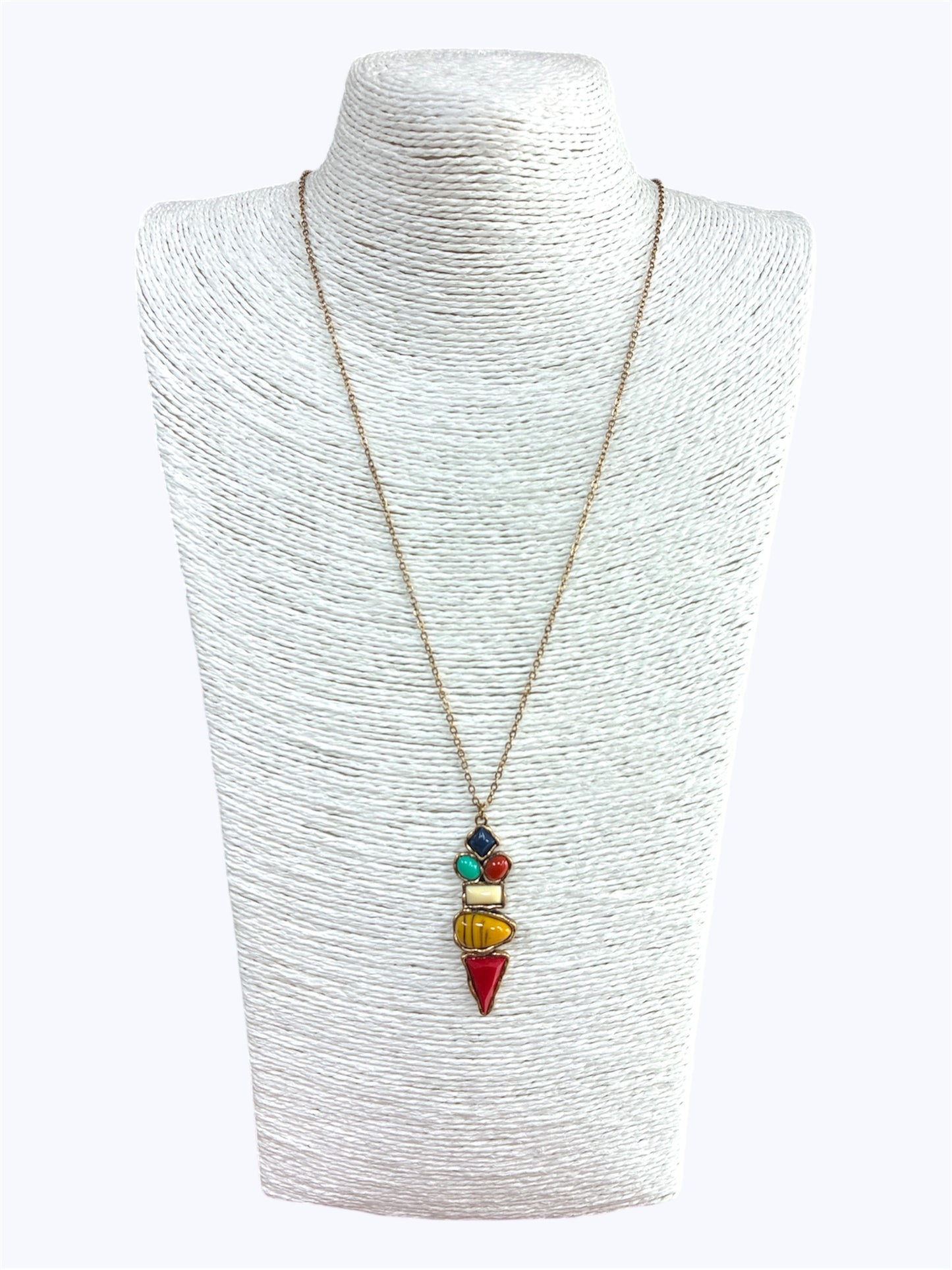 N0096| Multi Color Natural Stone Necklace |TNE2415