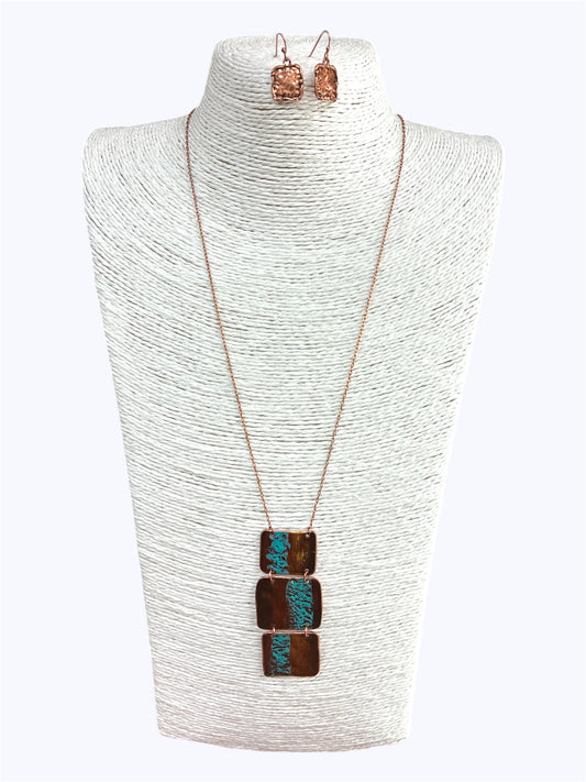 N0112 | Antique Rose Gold Necklace Set |QNE15169