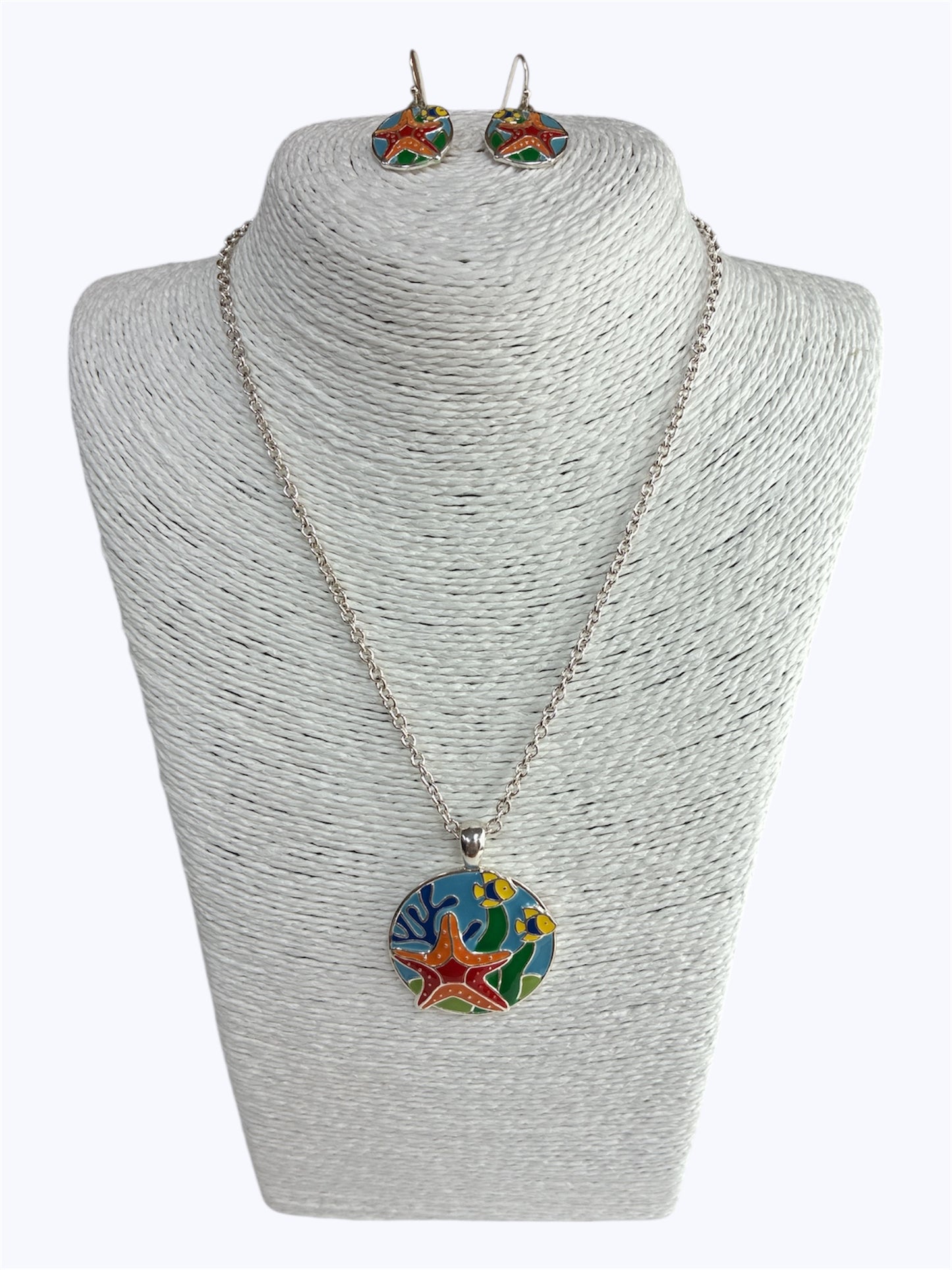 Multi color  Starfish Ocean Necklace Set