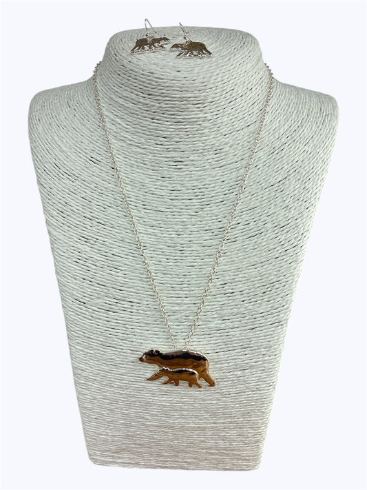 N0413| Mama Bear Design Pendant Necklace |AS6474