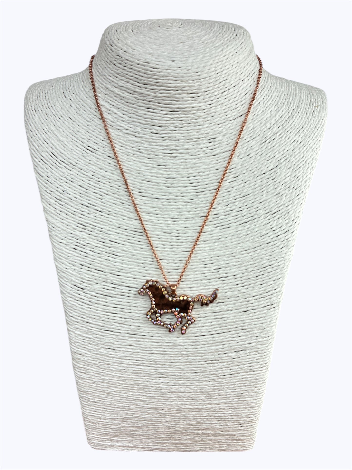 Rhinestones Horse Necklace Set