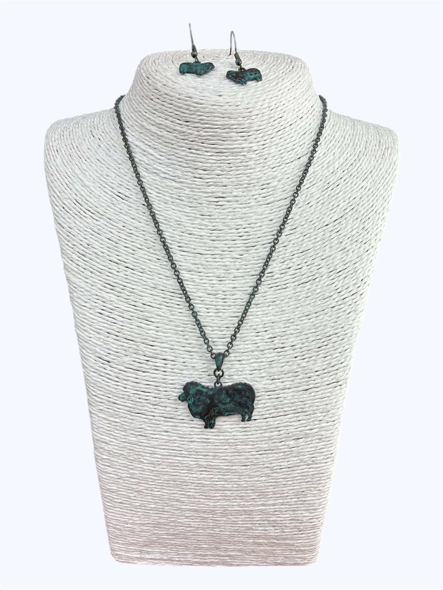 Patina Ram Necklace Set