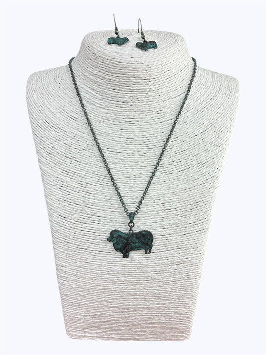Patina Ram Necklace Set