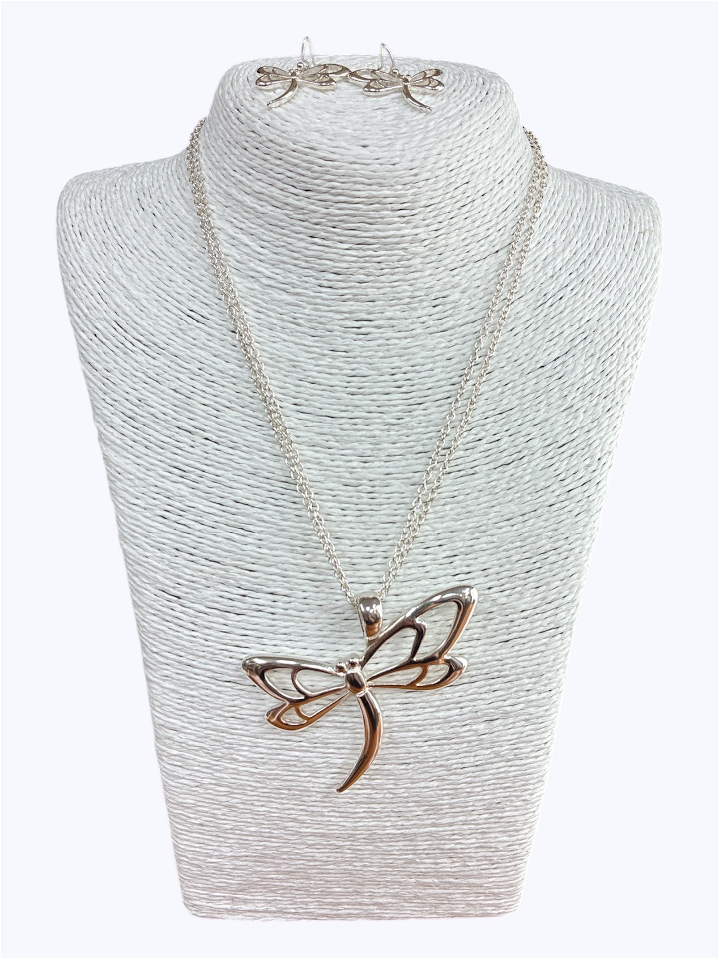 N0330 | Silver  Dragonfly Necklace Set| AS6768