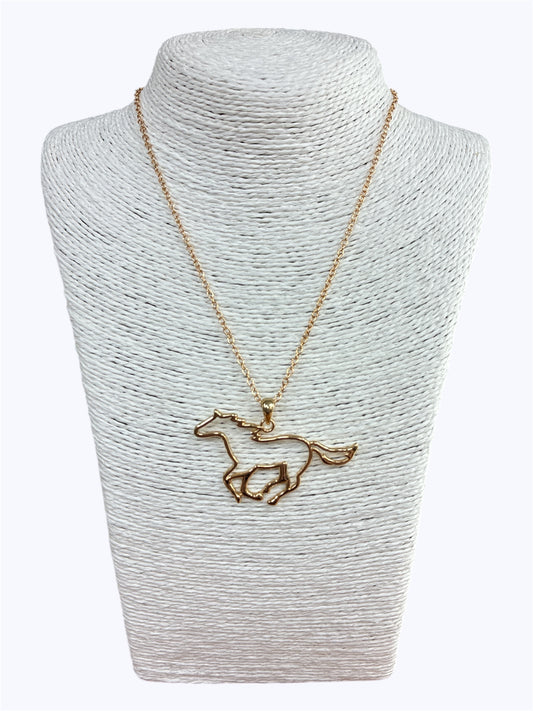 N0403 | Animal Horse Mustang Shape Pendant Multi Chain Necklace|AN2896