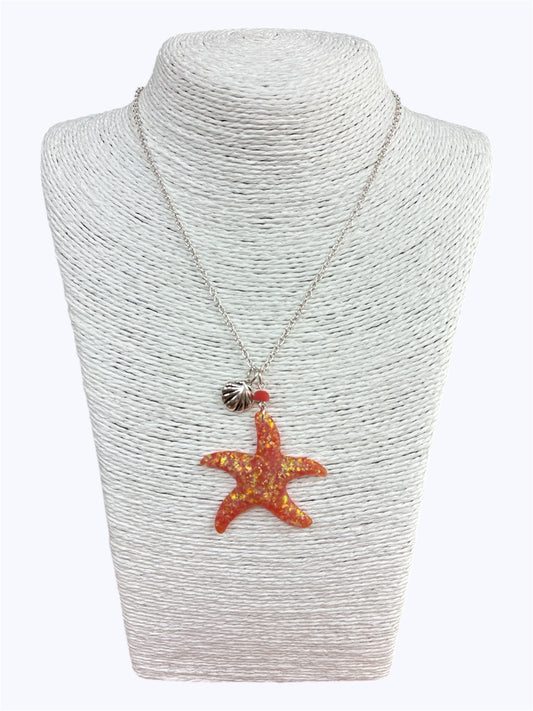 Orange Starfish Necklace