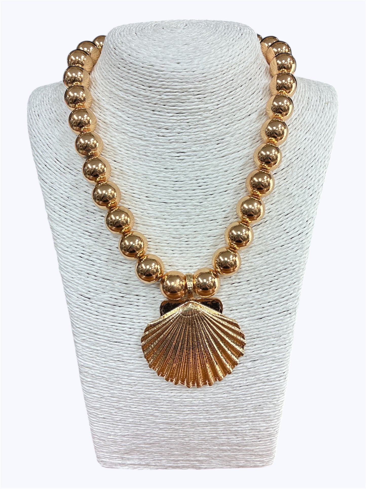 N3108| Beaded Ball Shell Necklace| JKN2149