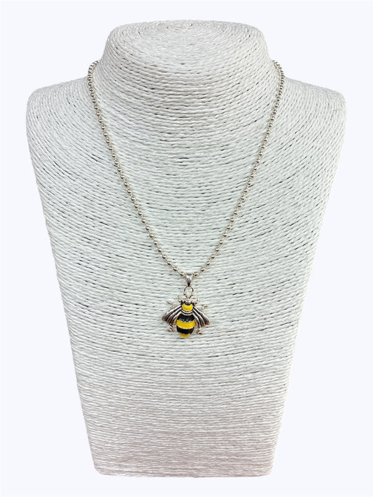 Yellow Black Bee Necklace
