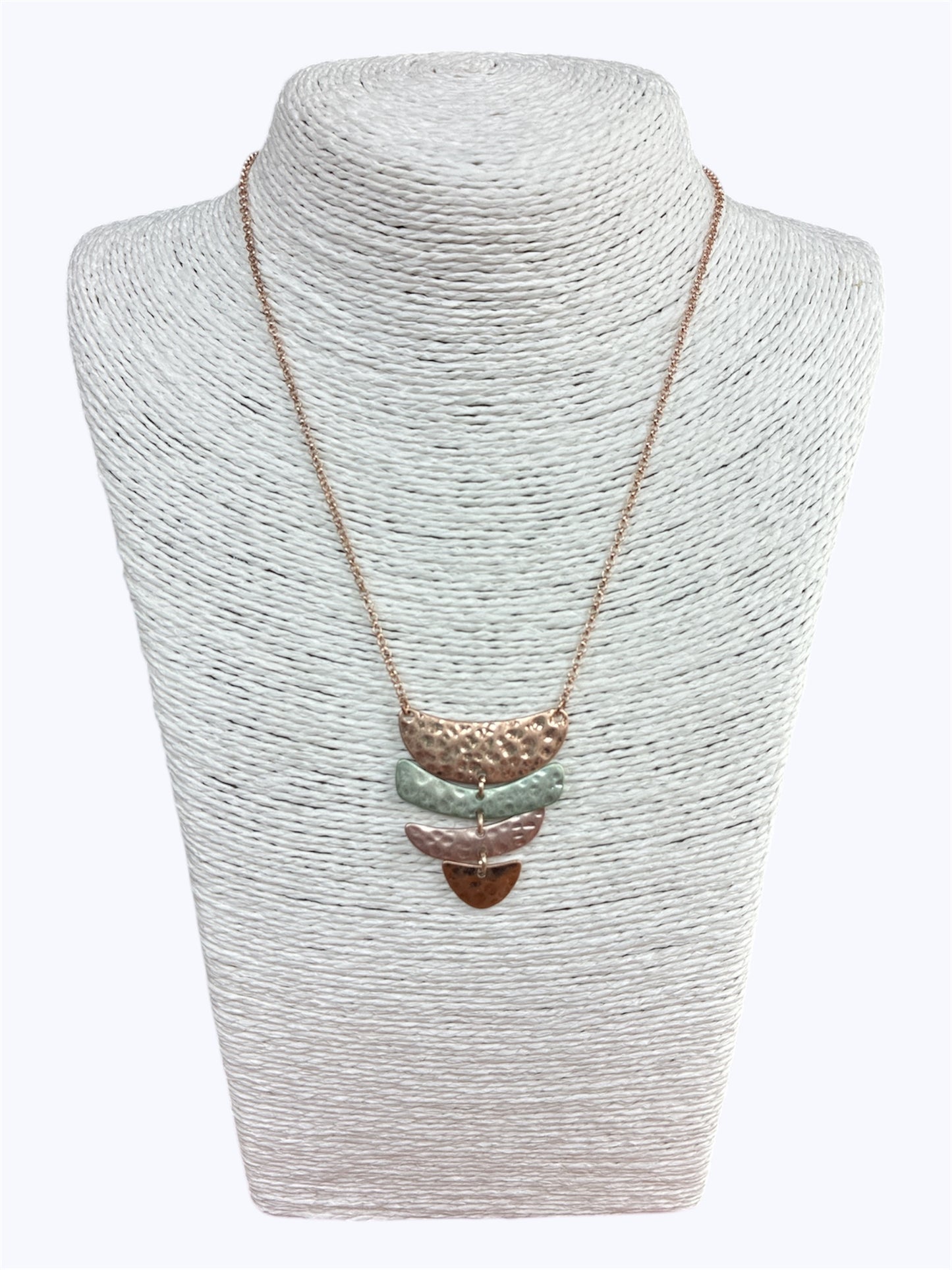 Hammered Rose Gold Short Necklace