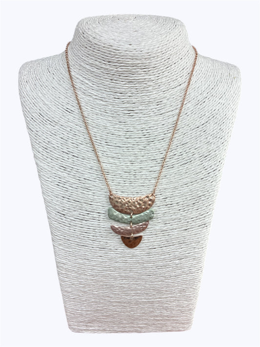 Hammered Rose Gold Short Necklace