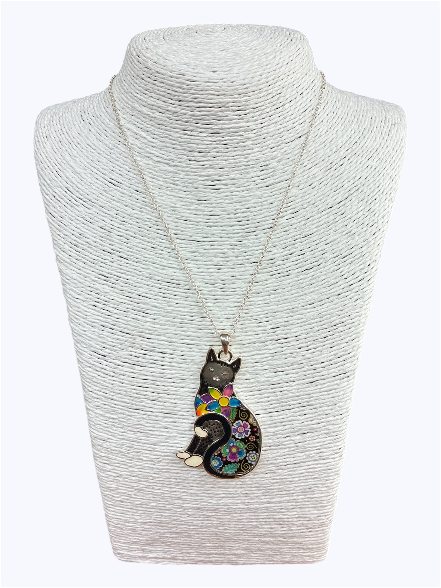 N0362| Multi Colored Animal Cat Design Pendant Necklace |AN3021