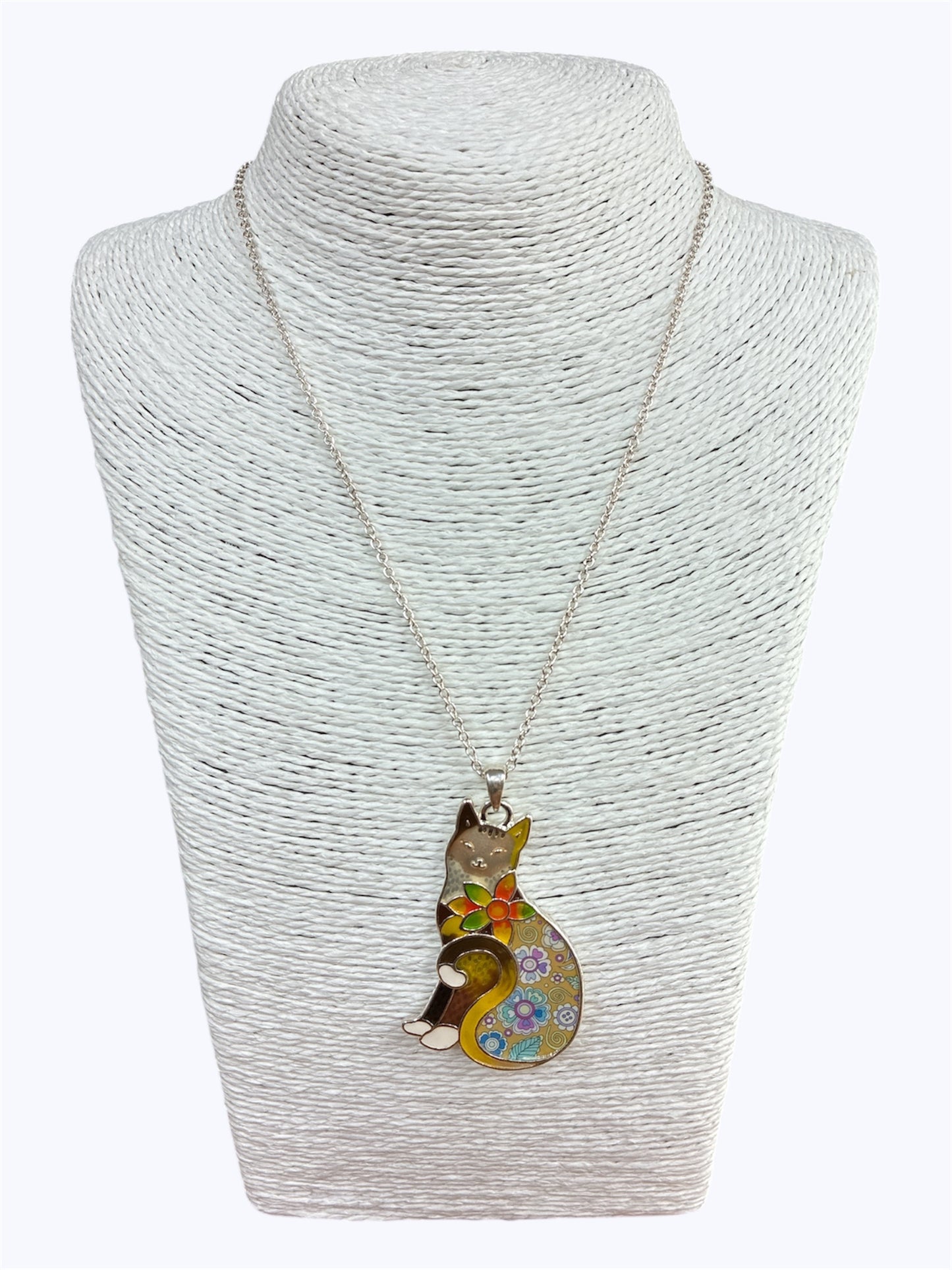 N0441 | Multi Colored Animal Cat Design Pendant Necklace|AN2403