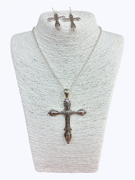 N0411 |  Cross Shape Pendant Chain Necklaces|AS6869