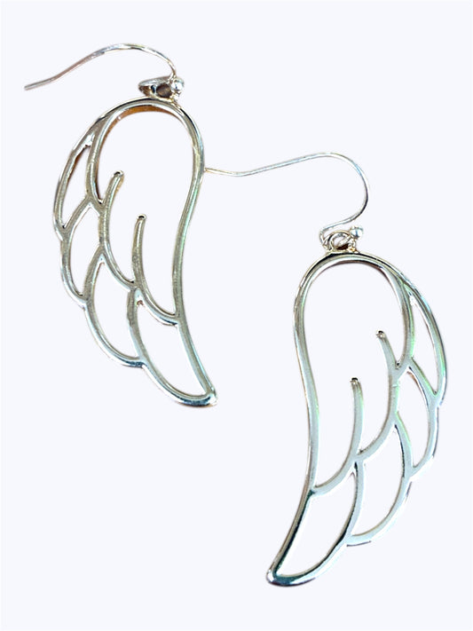 E0988|  Metal Outlined Angel Wing Shape Drop Dangle Hook earrings|AE5026