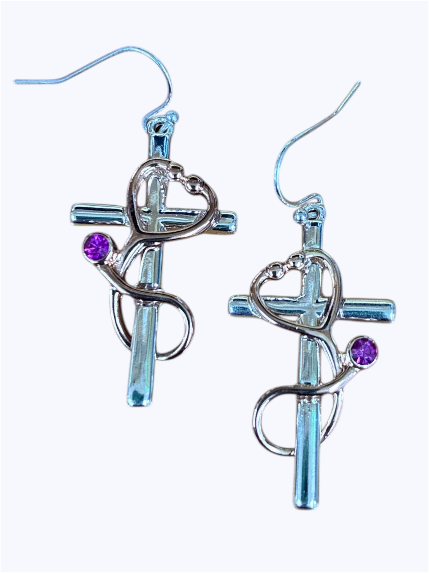 E0955 | Metal Cross Shape Drop Dangle Hook earrings |AE6414