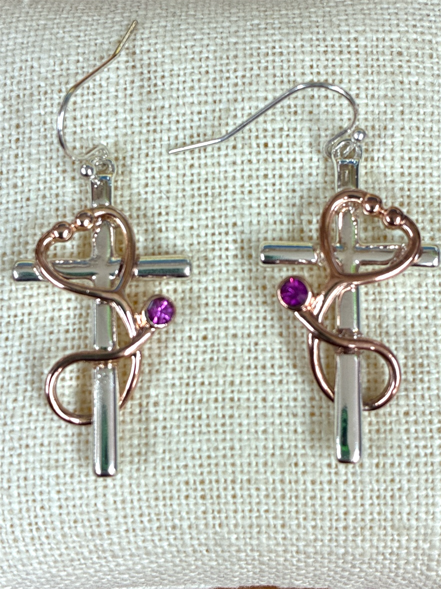 E0955 | Metal Cross Shape Drop Dangle Hook earrings |AE6414