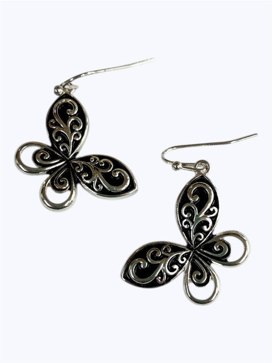 E0965|  Filigree Design Animal Butterfly Shape Drop Dangle Hook Earrings |AE7156