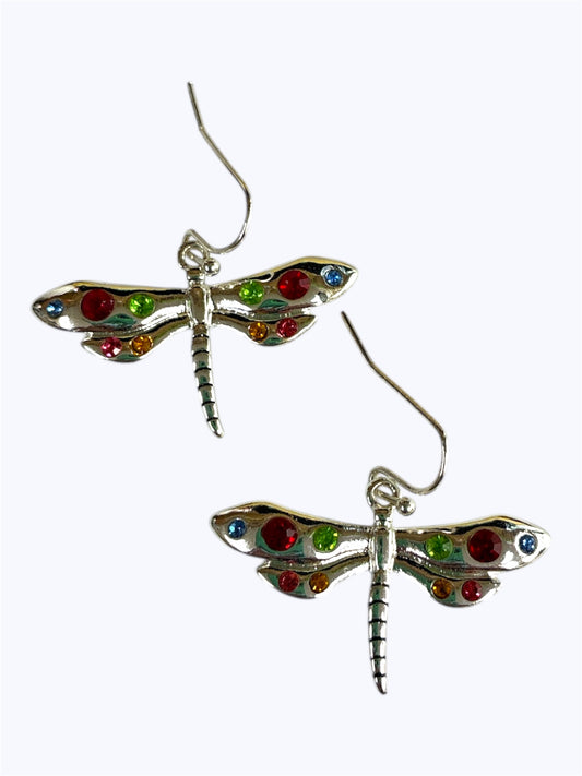 E1909 | Gemmed Dragonfly Earrings | AE3788