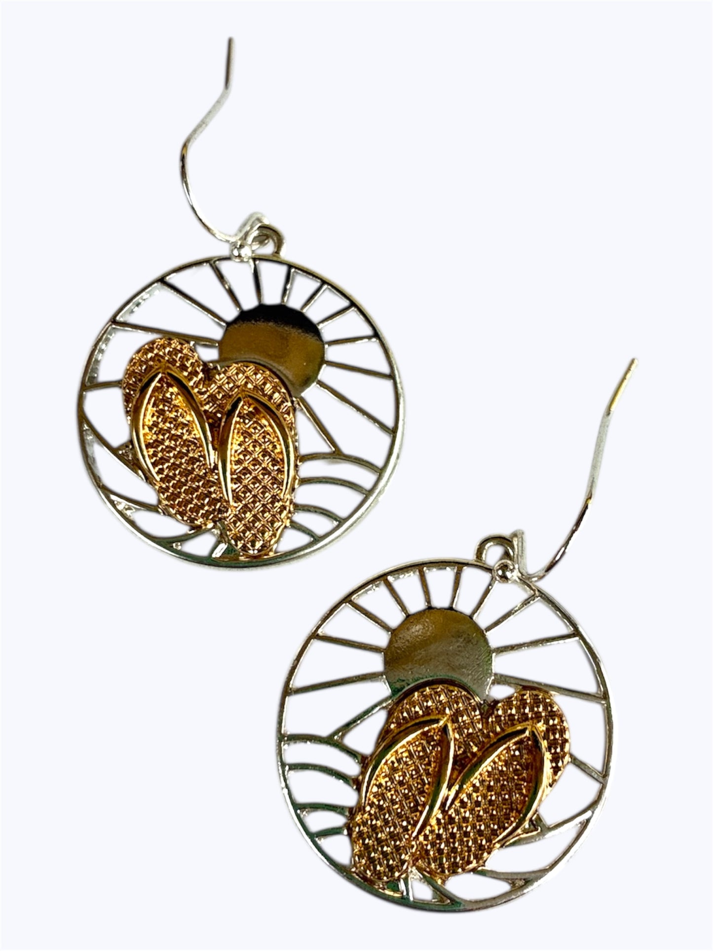 E0963|  Sun Slipper design Circle Shape Drop Dangle Hook Earrings|AE3853