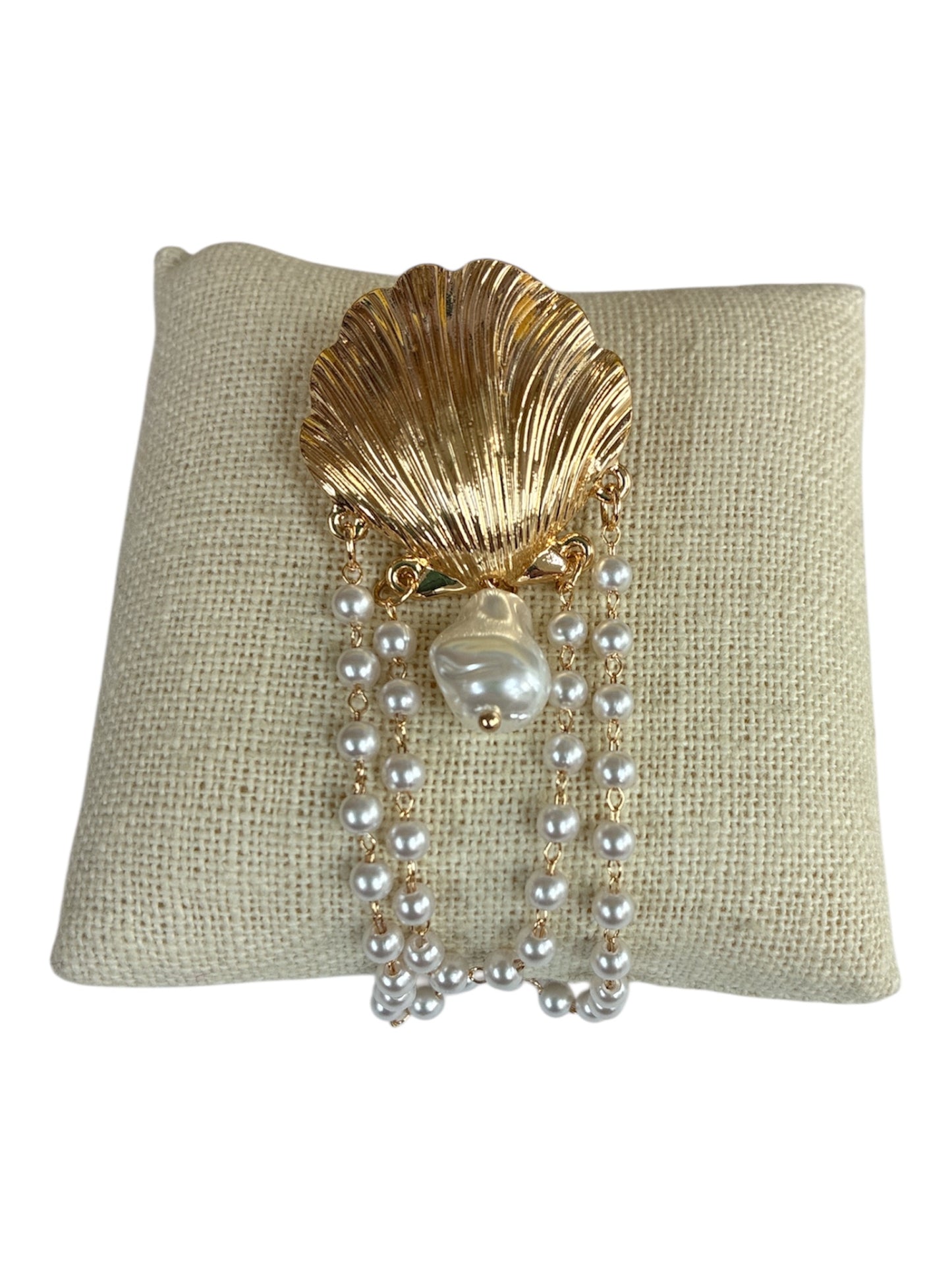 E0271 | Shell Pearl Statement Earrings | 25E6153