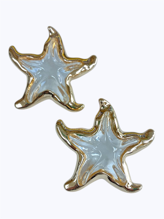 E0780| Clear Large Starfish Post Earrings | 25E5977
