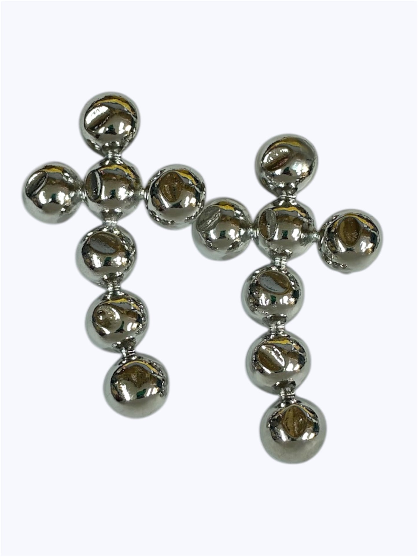E2257|Large  Ball Cross Earrings |ER2638