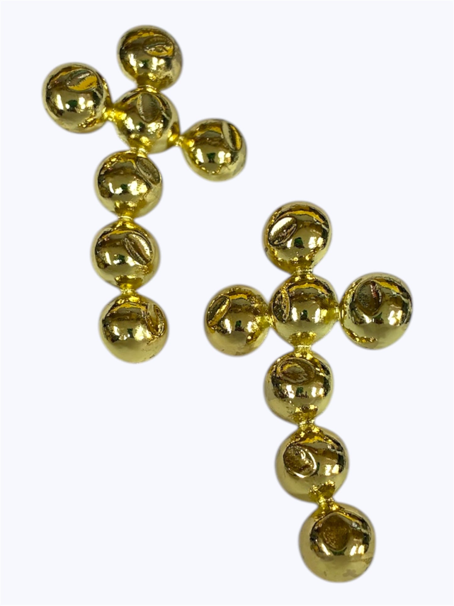 E2257|Large  Ball Cross Earrings |ER2638