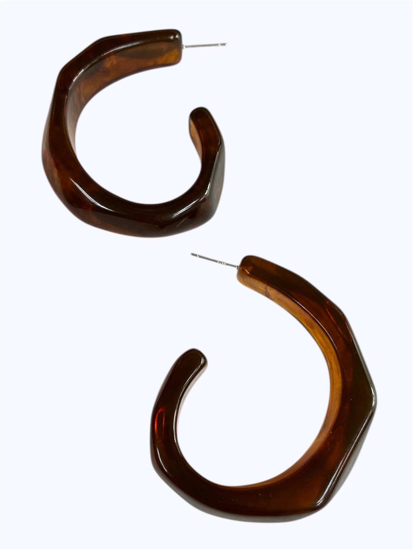 E0284 | Acrylic Brown  Hoop Earrings | 78E5232