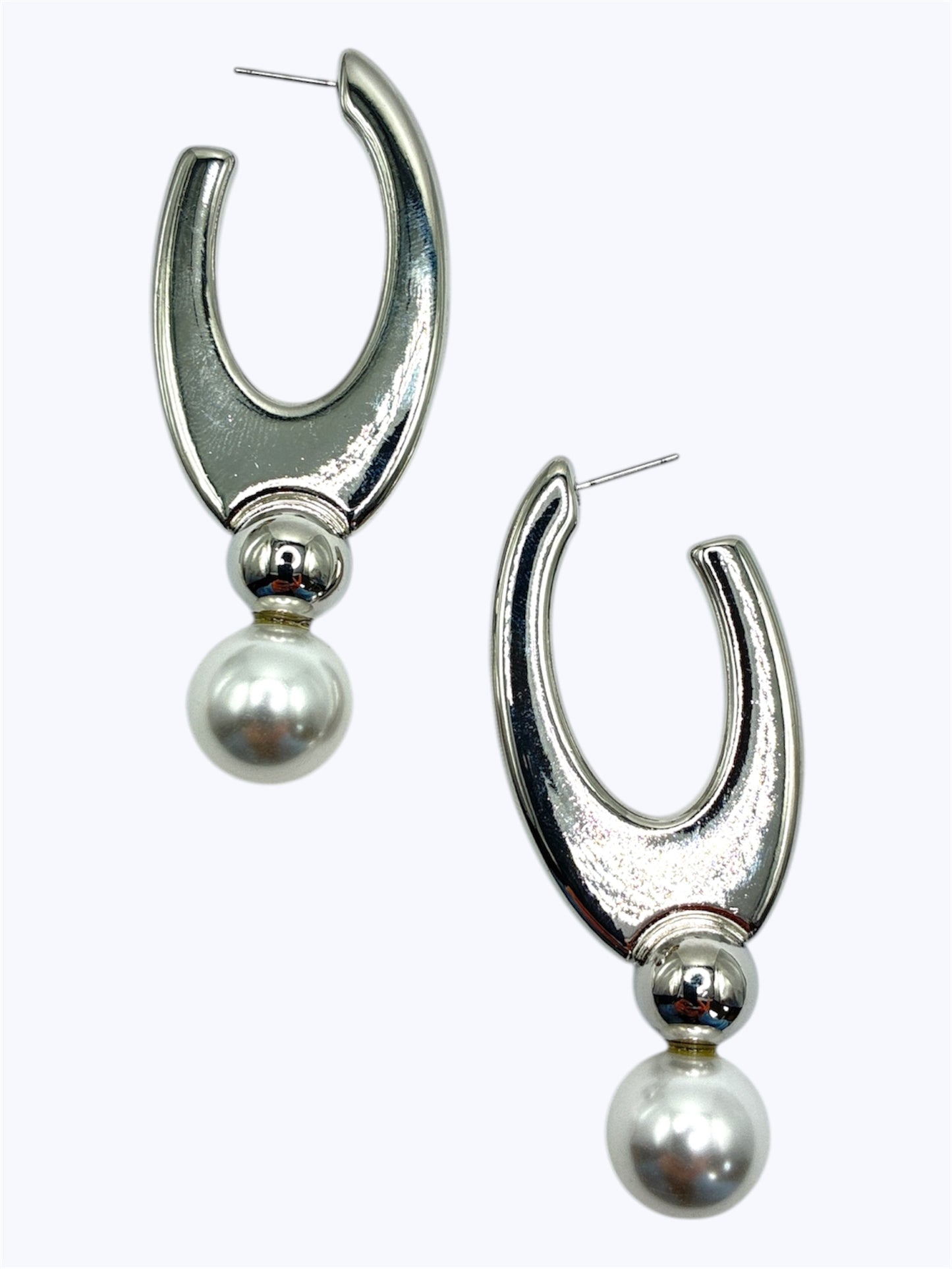 E2297|Large Teardrop and Pearl Earrings |25E6907