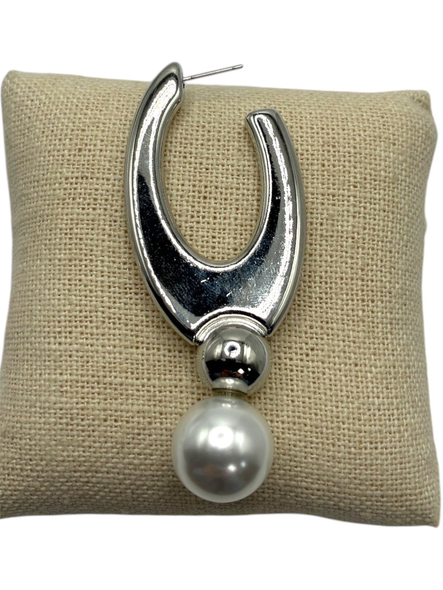 E2297|Large Teardrop and Pearl Earrings |25E6907